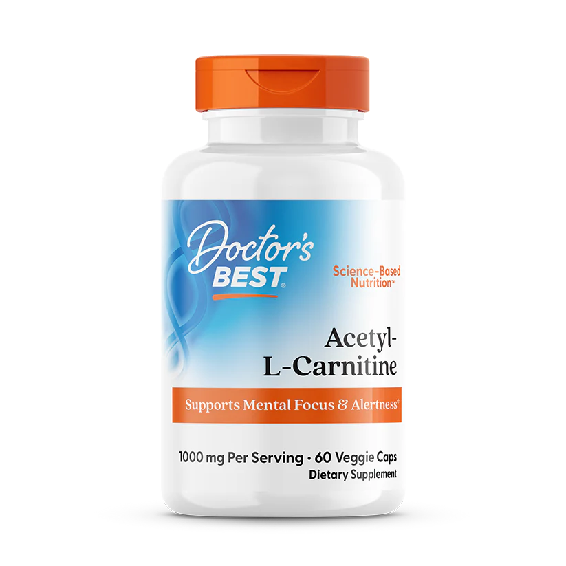 Doctor's Best Acetyl-L-Carnitine, 1000 mg Per Serving, 60 Veggie Caps
