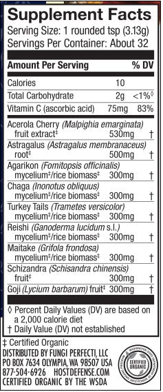 Host Defense MycoBotanicals® Immune Powder 3.5 oz, by Fungi Perfecti