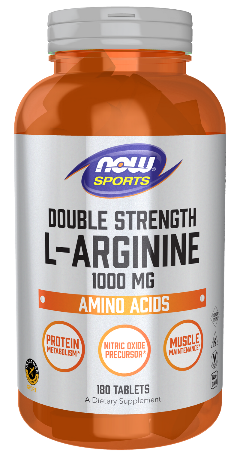 L-Arginine 1000 mg, Double Strength - 180 Tablets by NOW
