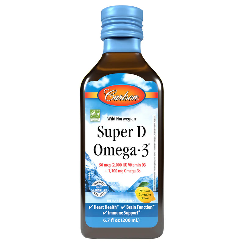 Super D Omega-3, 2,000 IU (50 mcg) Vitamin D3 + 1,100 Omega 3s, 6.7 oz (200ml) by Carlson