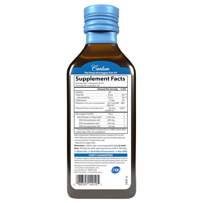Super D Omega-3, 2,000 IU (50 mcg) Vitamin D3 + 1,100 Omega 3s, 6.7 oz (200ml) by Carlson