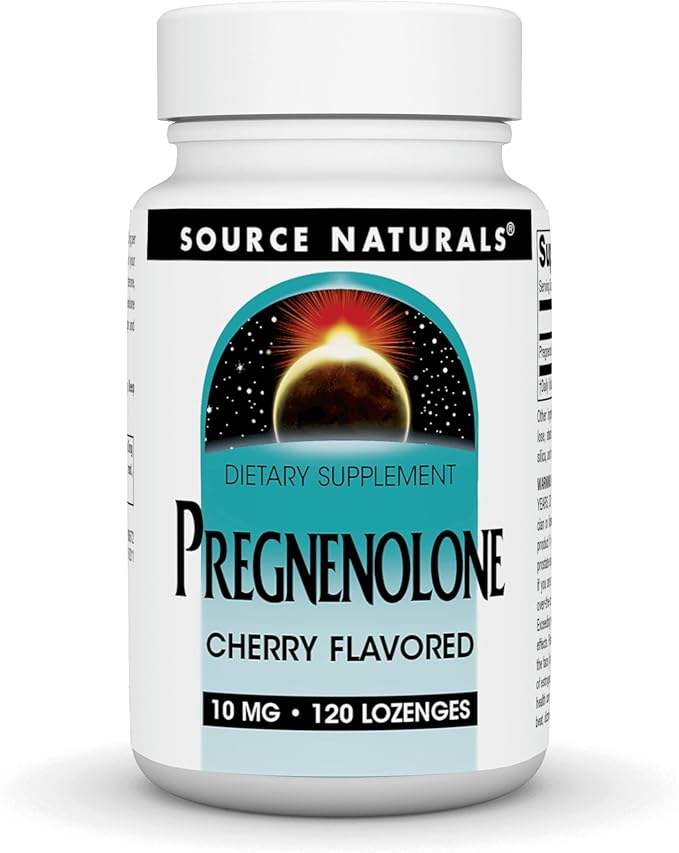 Pregnenolone, Cherry Flavored, 10 mg, 120 Lozenges by Source Naturals