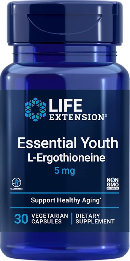 Essential Youth L-Ergothioneine, 5 mg, 30 Vegetarian Capsules by Life Extension