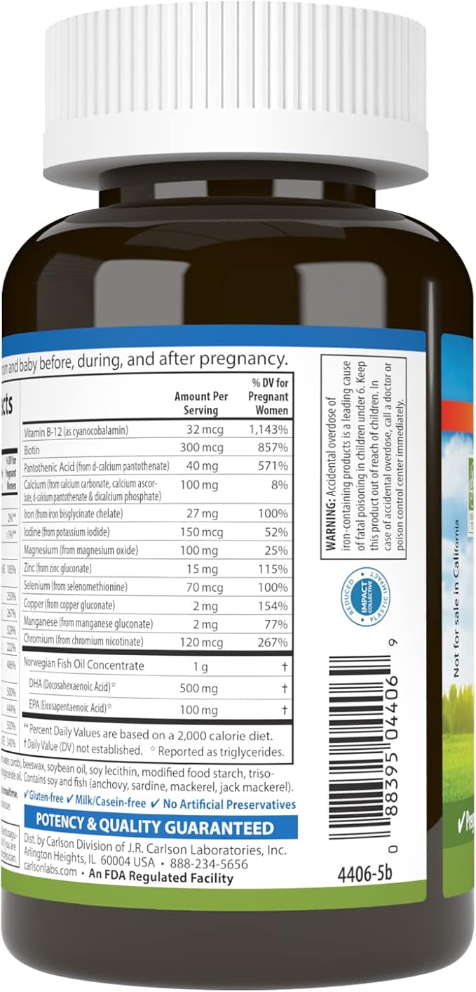 Prenatal with DHA, 60 Soft gels by Carlson