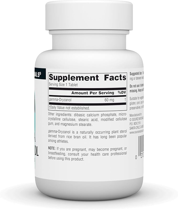 Athletic Series, Gamma Oryzanol, 60 mg, 100 Tablets by Source Naturals