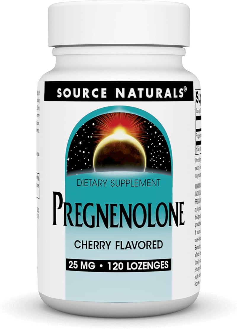 Pregnenolone,  25 mg - 120 Lozenges (Cherry Flavored)  by Source Naturals