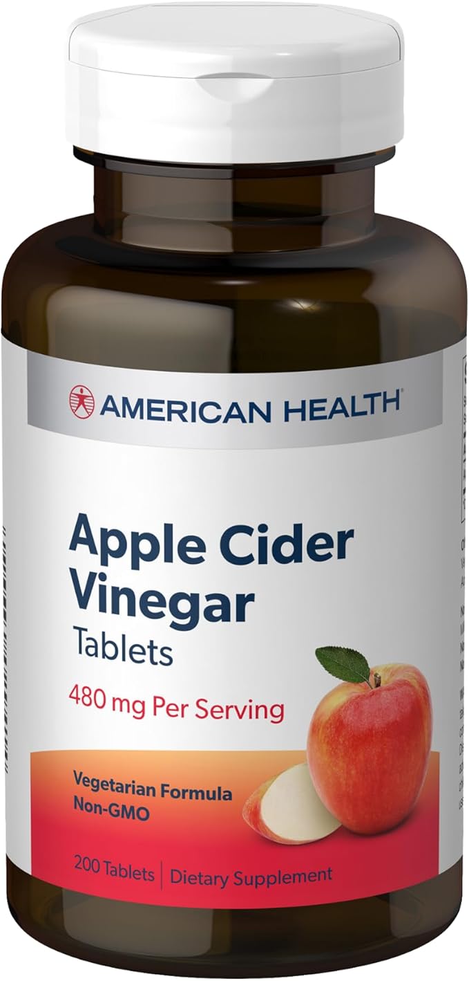 Apple Cider Vinegar, 480 mg 200 Tablets by American Health