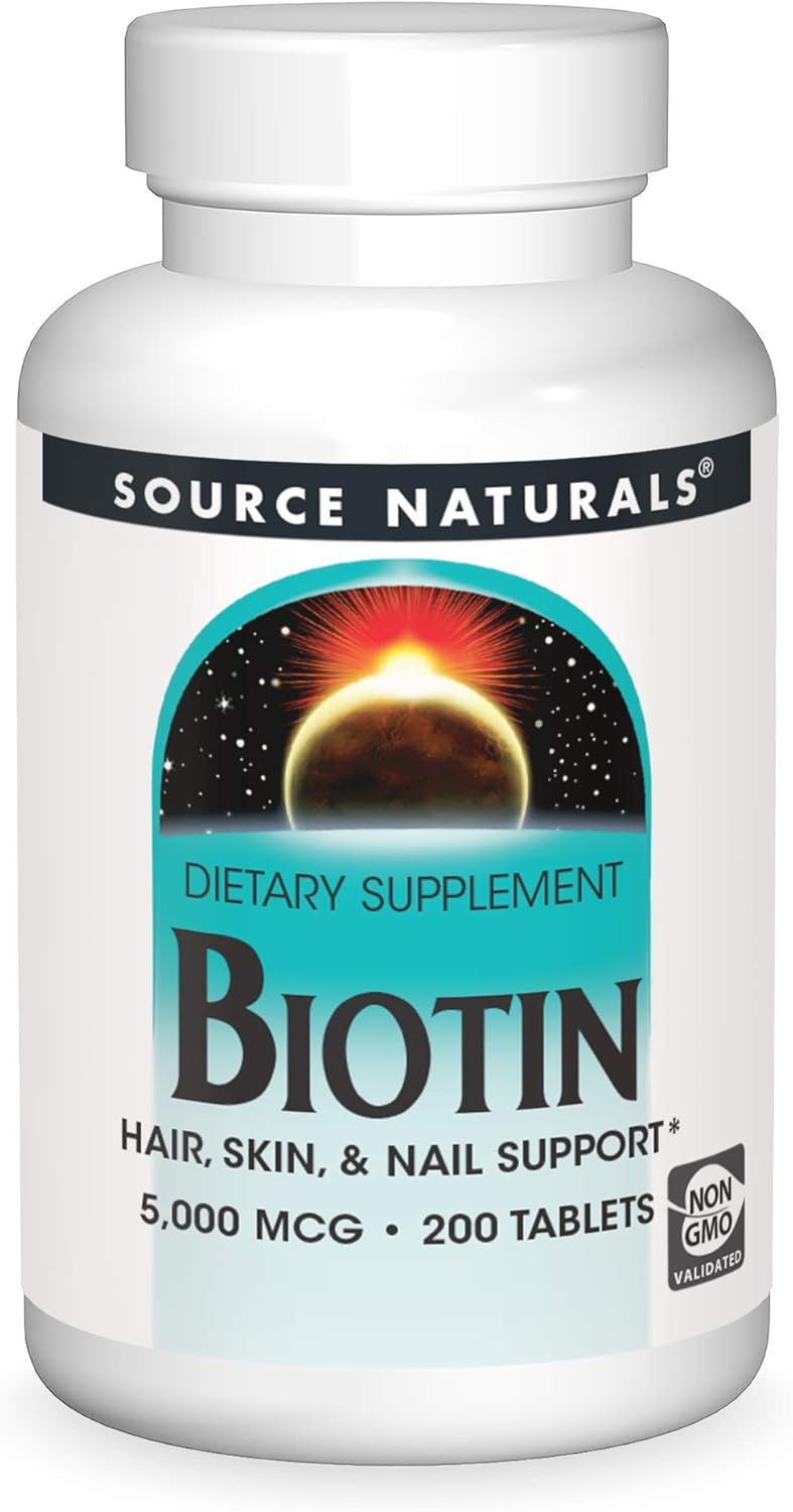 Biotin, 5,000 mcg , 200 Tablets by Source Naturals