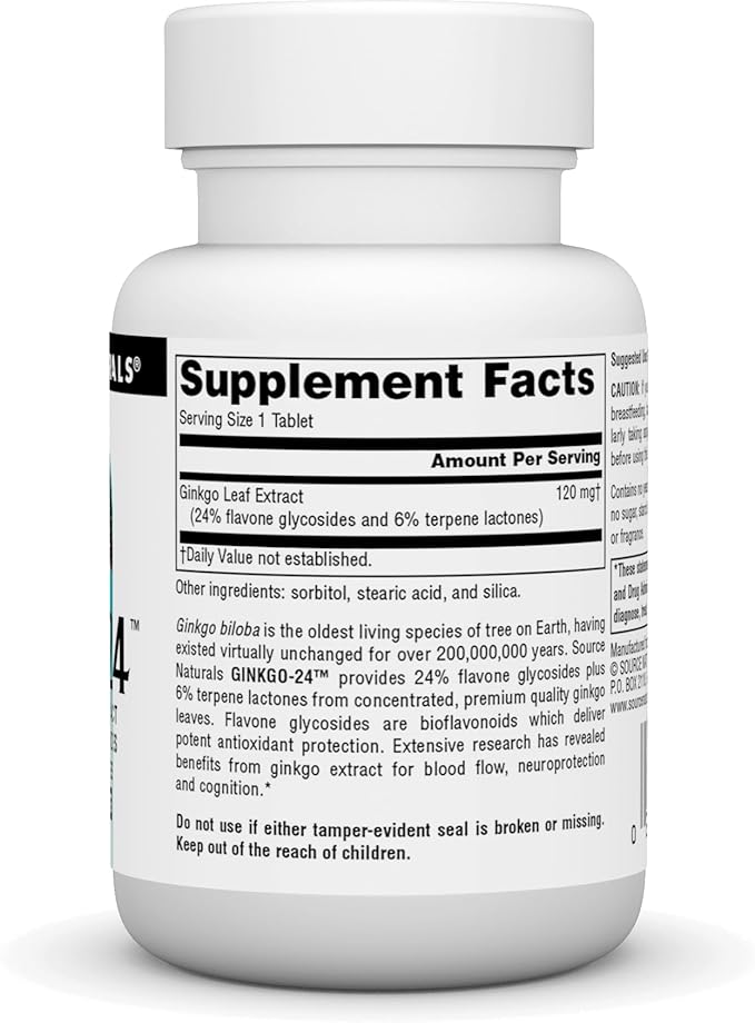 Ginkgo-24™, 120 mg, 60 Tablets by Source Naturals