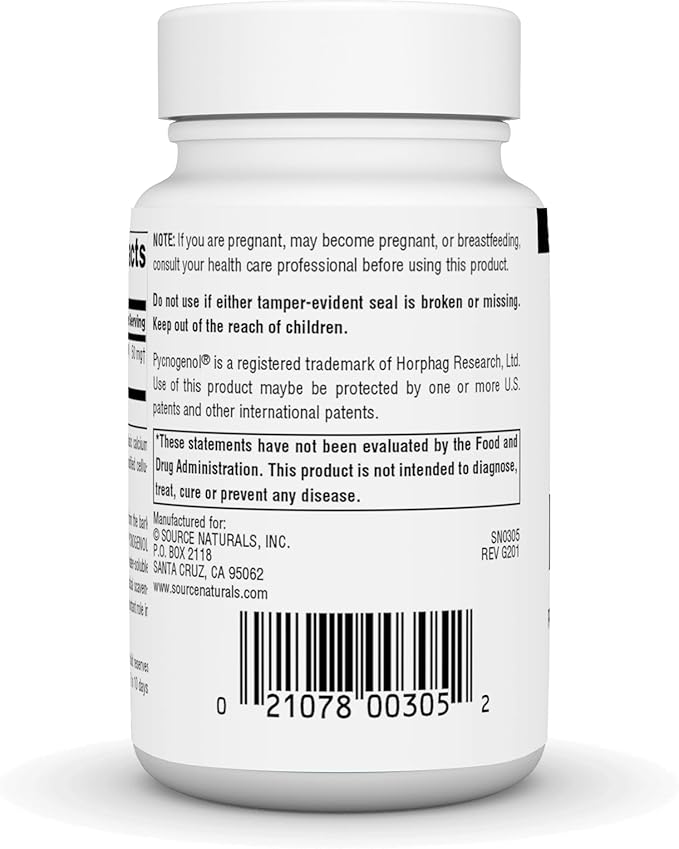 Pycnogenol 50 mg, 120 Tablets by Source Naturals
