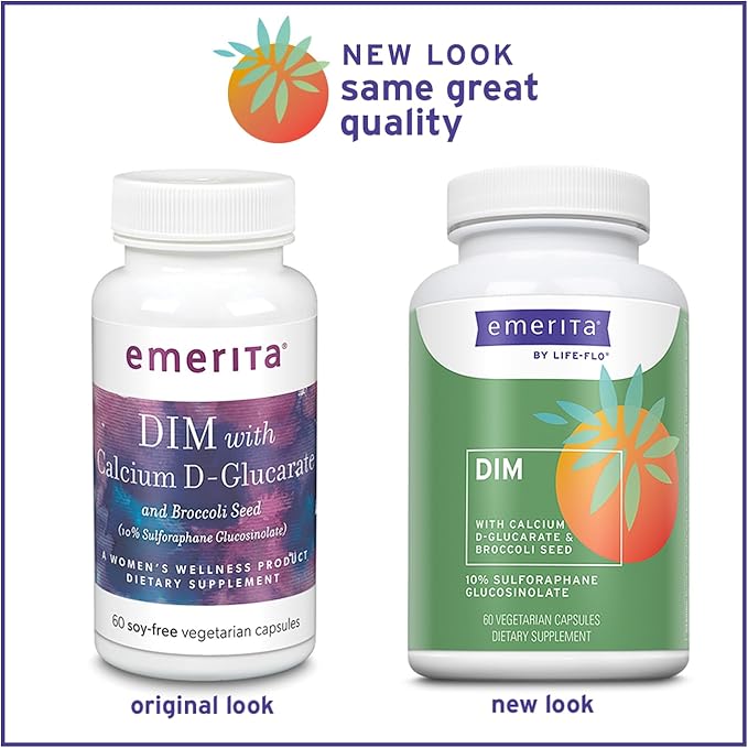 DIM with Calcium D-Glucarate 60 Soy-Free Vegetarian Capsules by Emerita