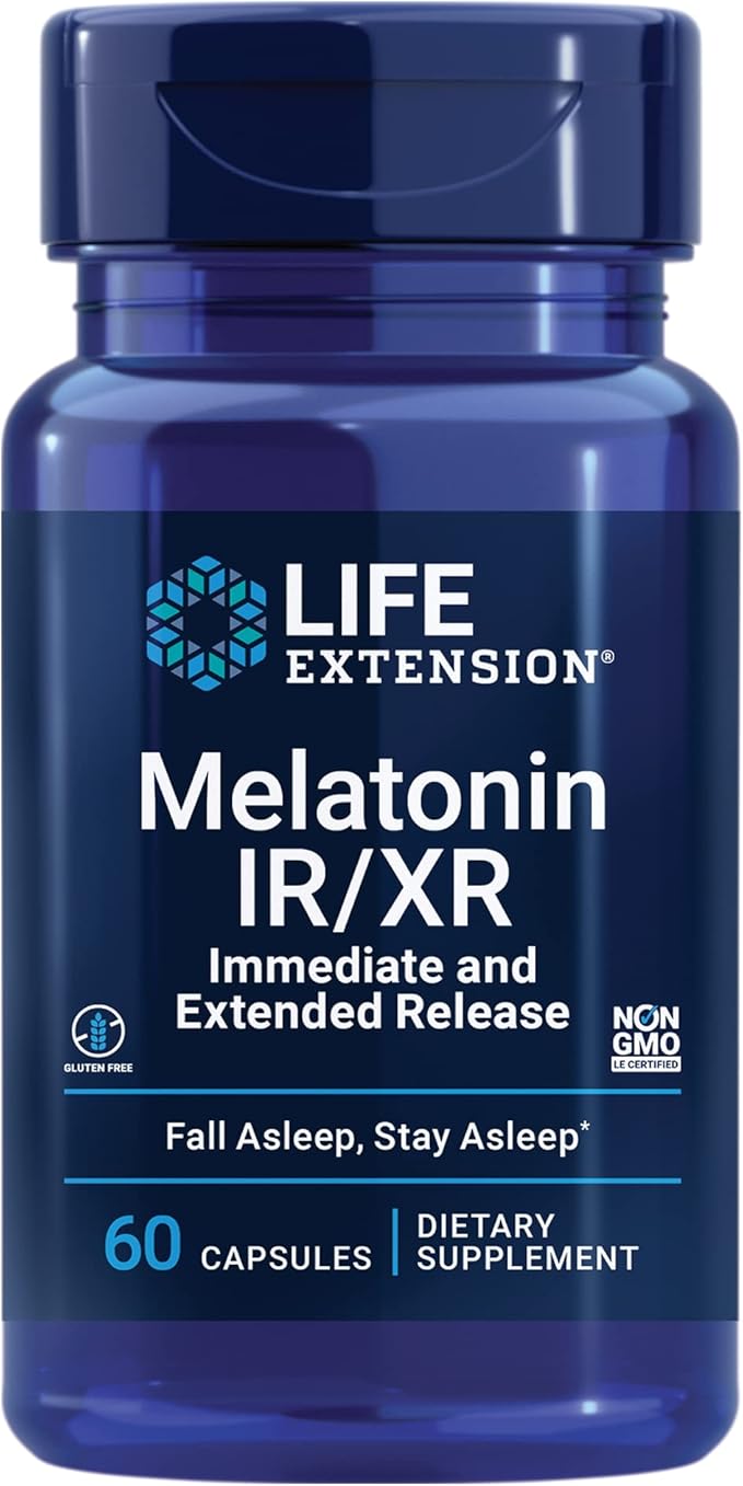 Melatonin IR/XR, 60 Capsules (1.5 mg per Capsule) by Life Extension