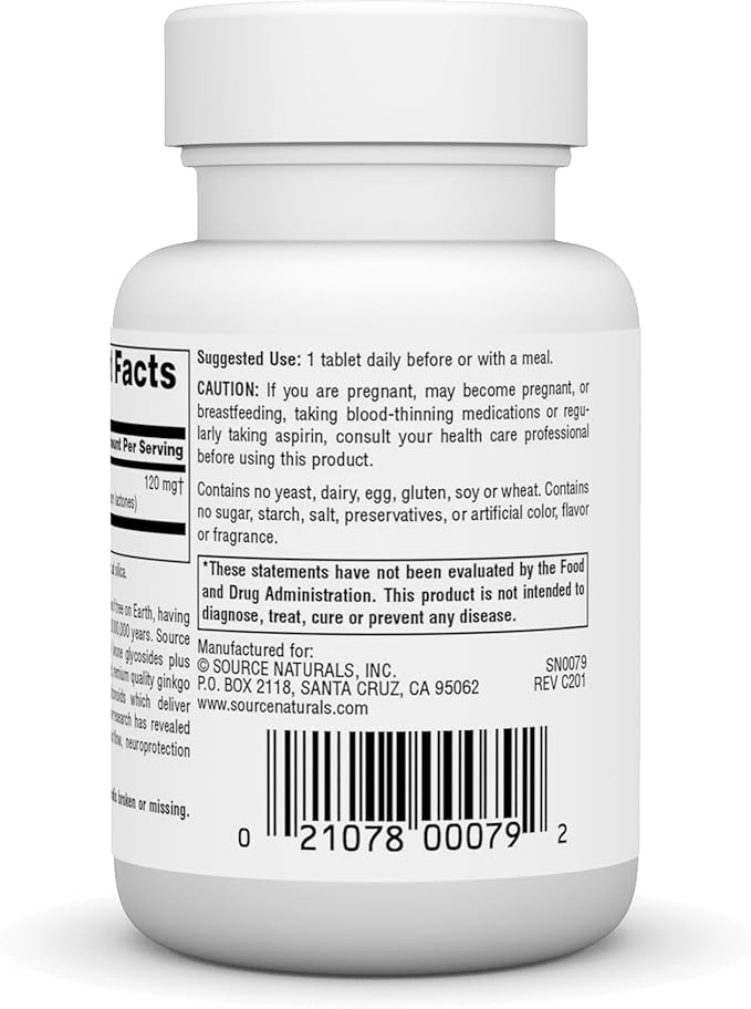 Ginkgo-24™, 120 mg, 60 Tablets by Source Naturals