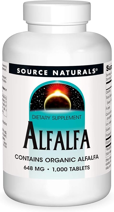 Alfalfa - 1000 Tablets 648 mg by Source Naturals