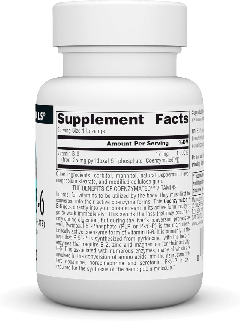 Coenzymated B-6, 25mg- 60 Lozenges by Source Naturals