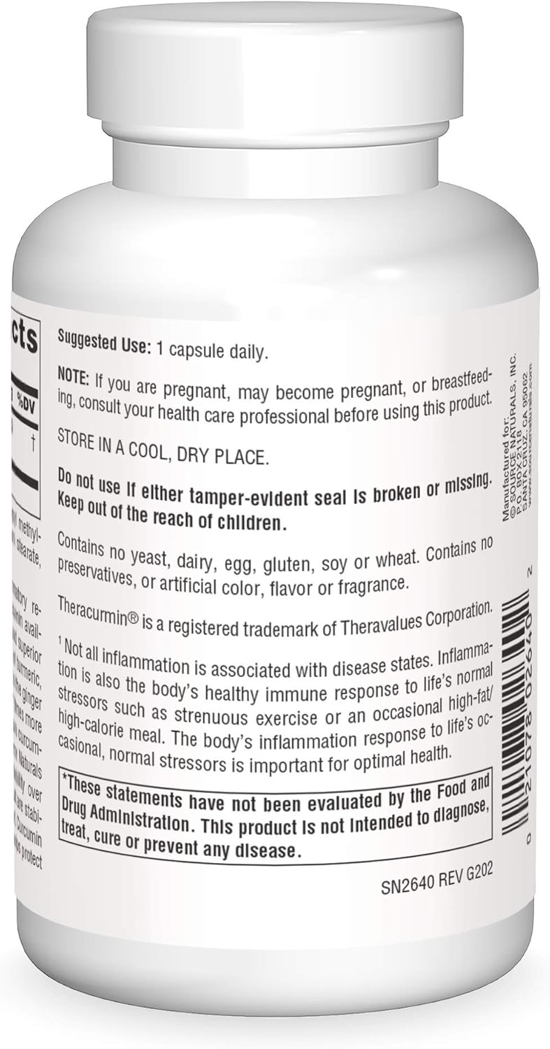 Theracurmin® 300 mg - 120 Vegetarian Capsules by Source Naturals