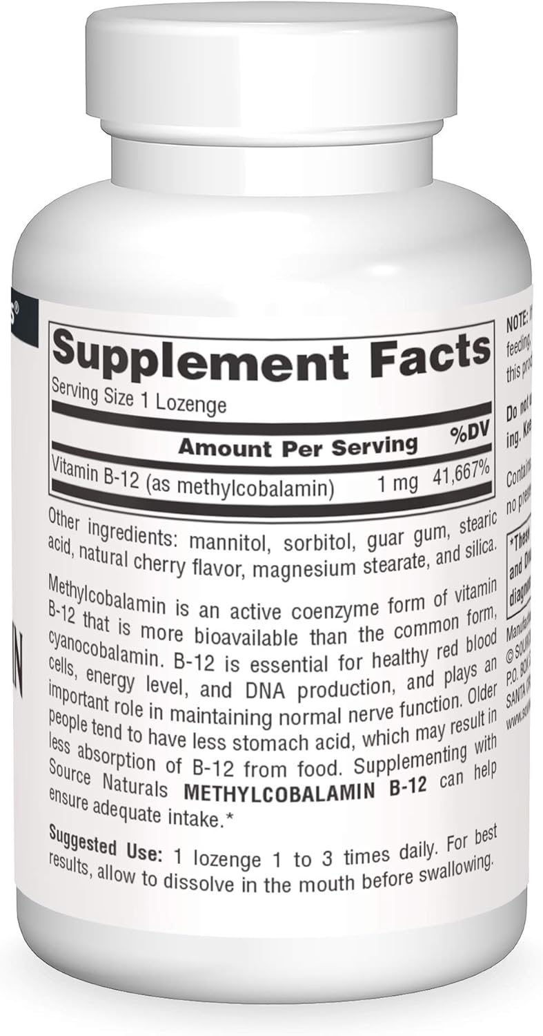 MethylCobalamin, 1 mg, 240 Lozenges by Source Naturals