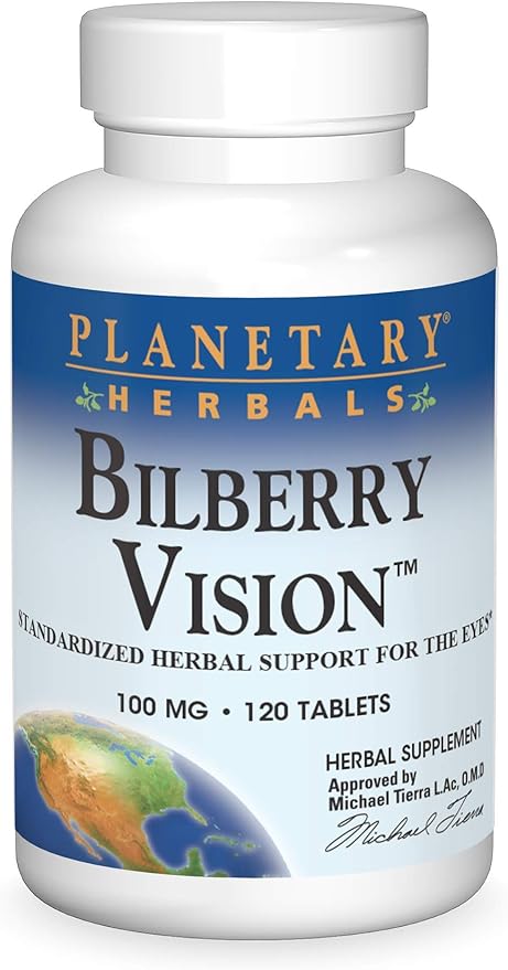 Bilberry Vision 100 mg - 120 Tablets by Planetary Herbals