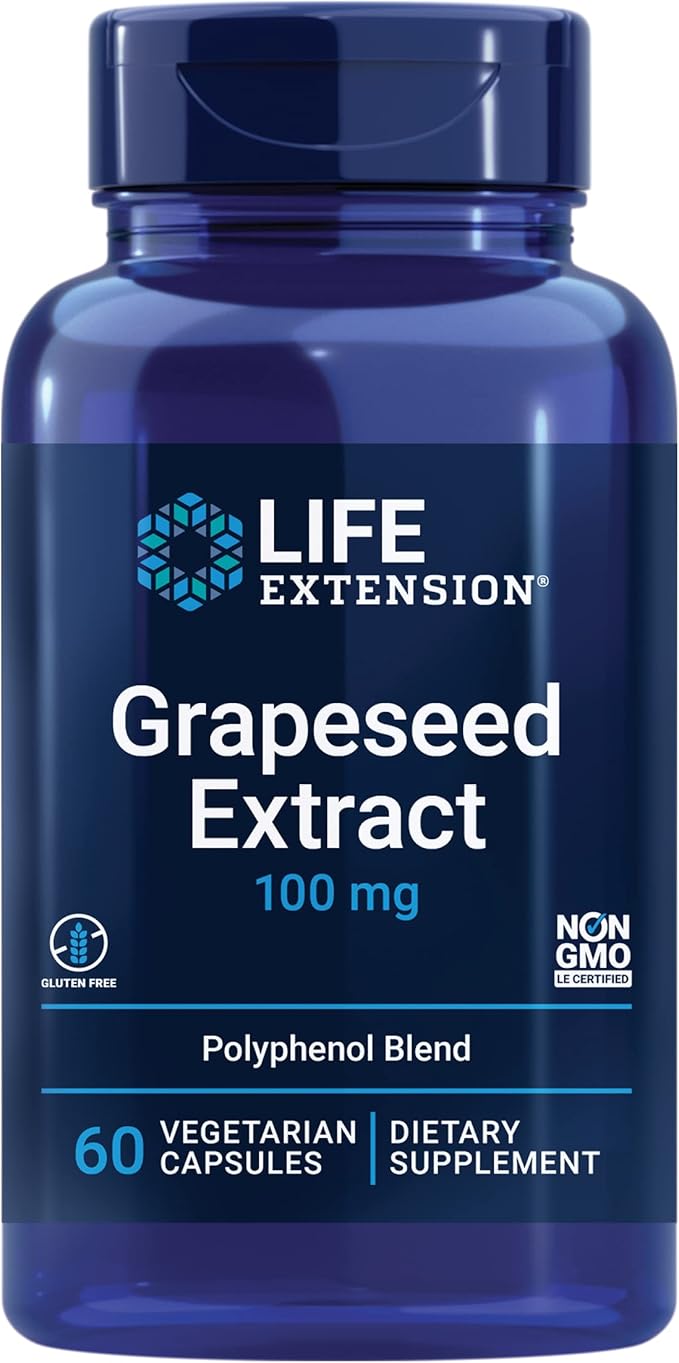 Grapeseed Extract, 100 mg, 60 Vegetarian Capsules by Life Extension