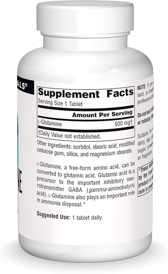 L-Glutamine 500 mg 100 Tablets by Source Naturals