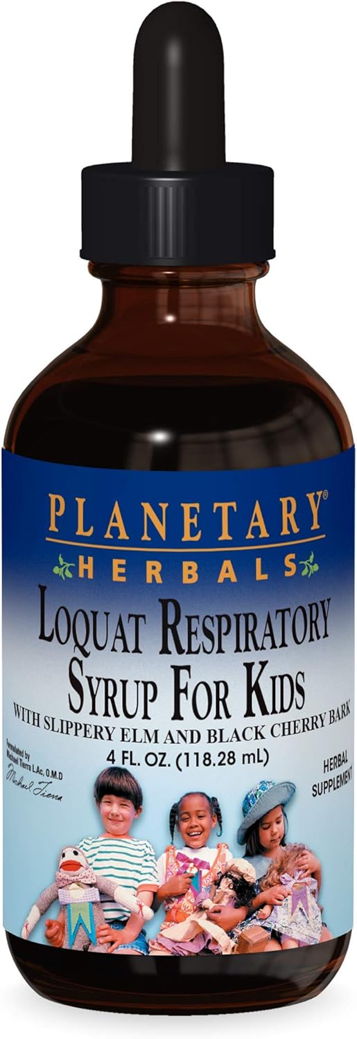 Loquat Respiratory Syrup for Kids, 4 fl oz (118.28 ml) by Planetary Herbals