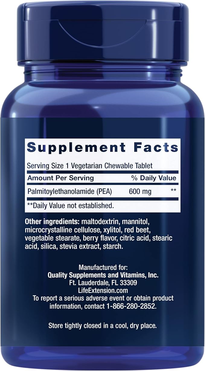 Discomfort Relief (Berry Flavor) 60 Vegetarian Chewable Tablets by Life Extension