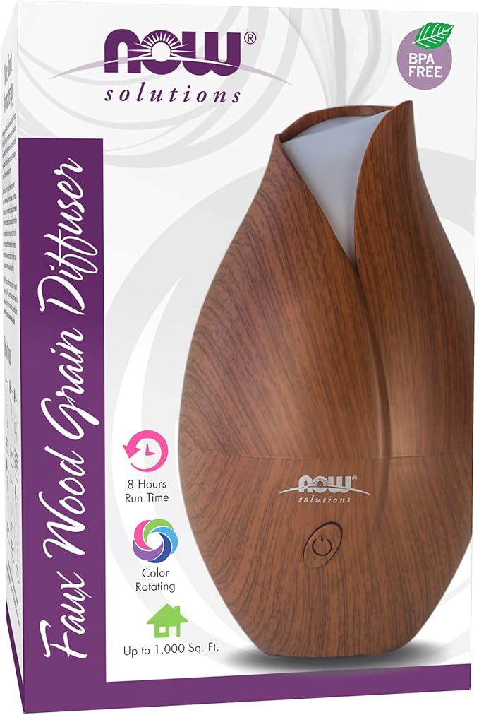 Ultrasonic Faux Wood Grain Essential Oil Diffuser by NOW