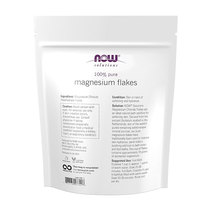 Magnesium Flakes, 26.5 oz (750 g) by NOW