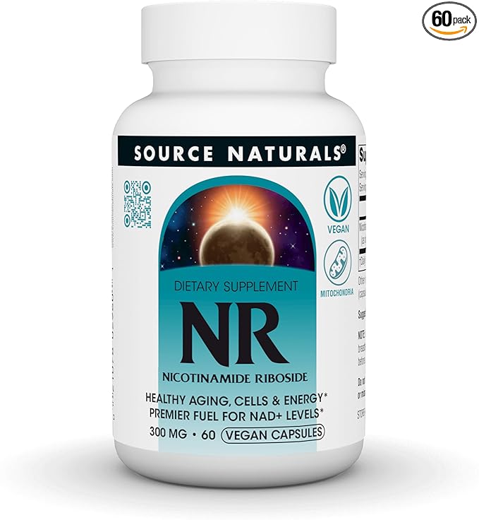 NR (Nicotinamide Riboside), 300 mg - 60 Vegan Capsules by Source Naturals