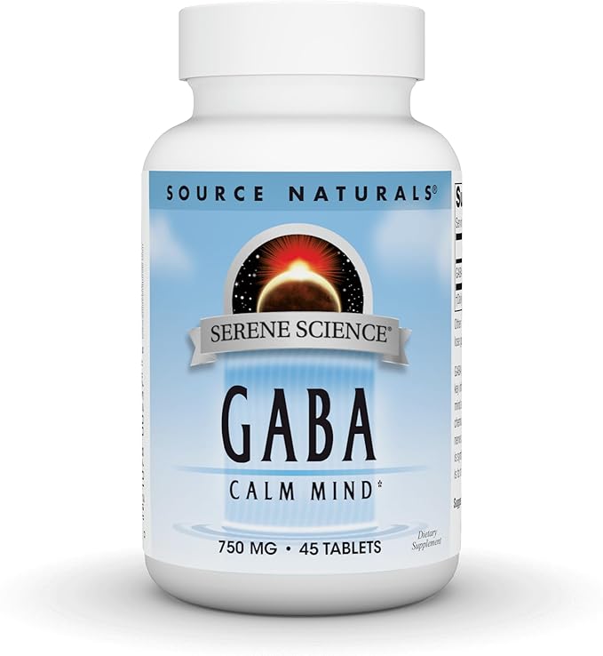 Serene Science GABA, for a Calm Mind, 750mg 45 Tablets by Source Naturals
