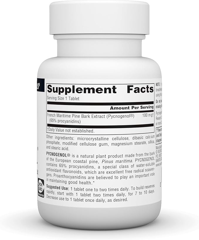 Pycnogenol 100 mg Proanthocyanidin Complex 30 Tablets by Source Naturals