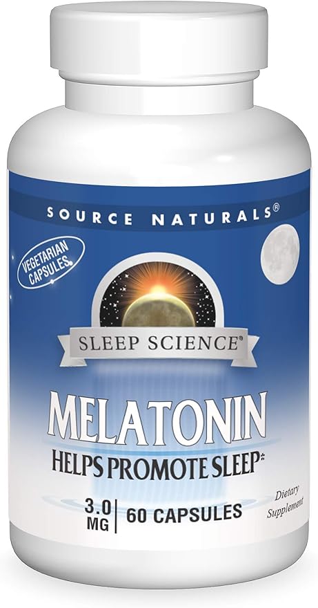 Melatonin 3 mg 60 Vegetarian Capsules by Source Naturals
