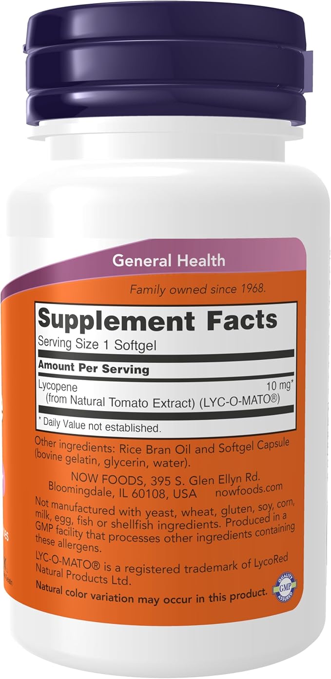 Lycopene, 10 mg, 60 Softgels by NOW