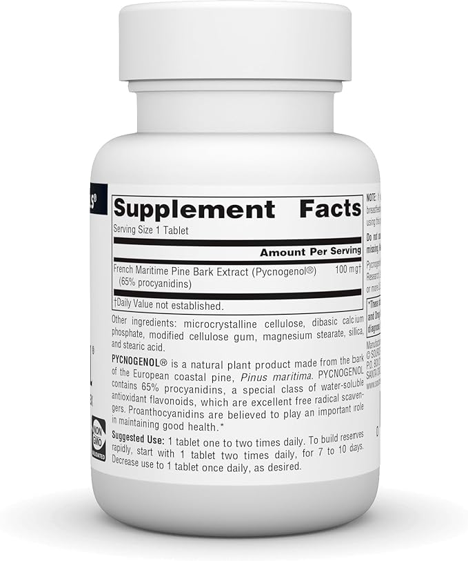 Pycnogenol 100 mg 60 Tablets by Source Naturals