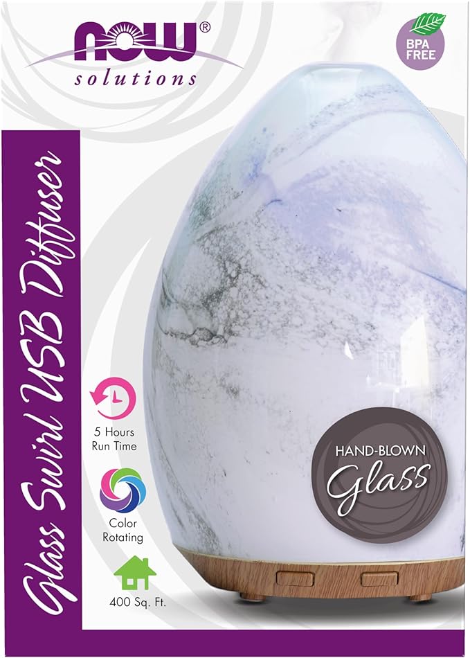 Ultrasonic Glass Swirl USB Oil Diffuser by NOW
