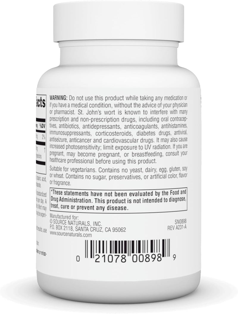 St. Johns Wort Extract 300 mg - 120 Tablets by Source Naturals