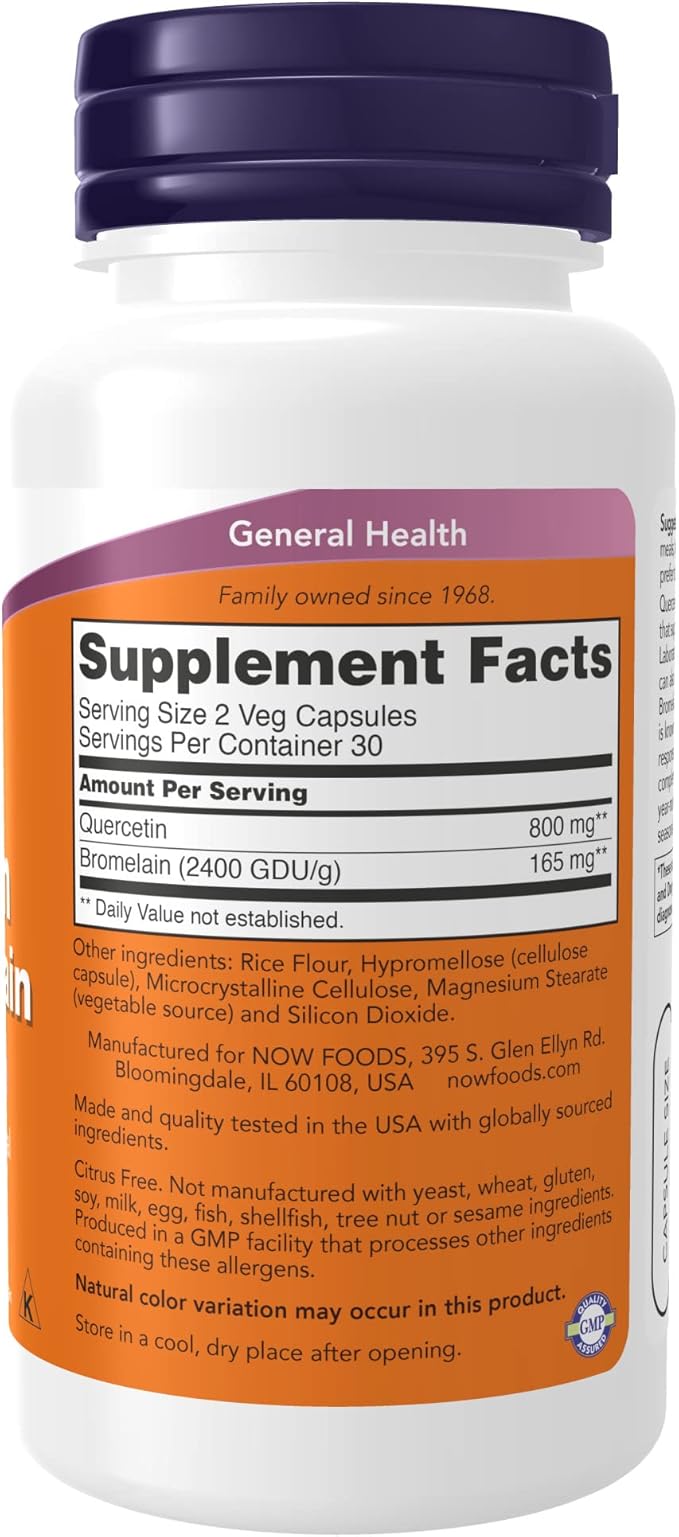 Quercetin With Bromelain, 60 Veg Capsules by NOW