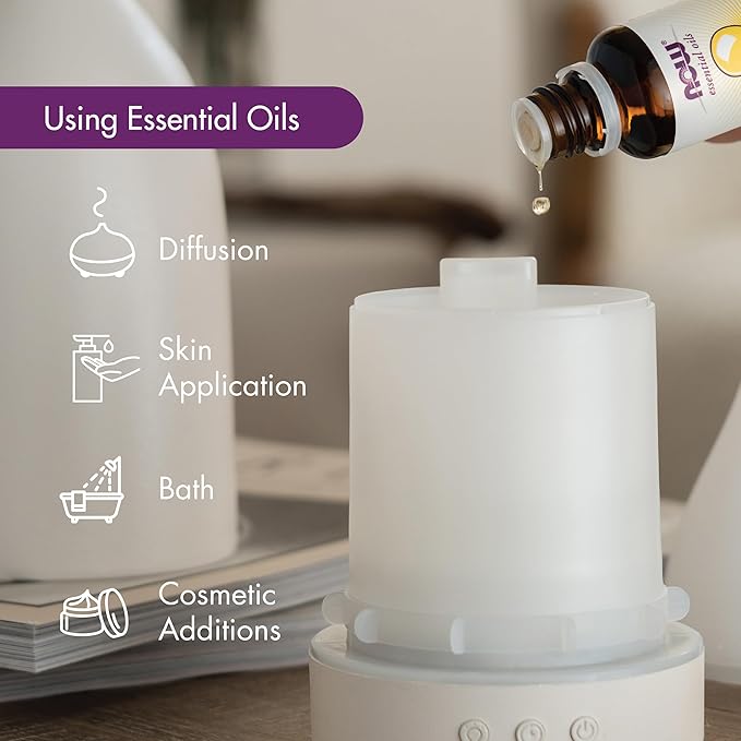 Ultrasonic Faux Wood Grain Essential Oil Diffuser by NOW