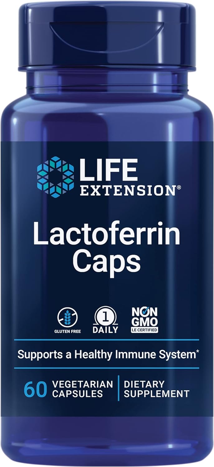 Lactoferrin Caps, 60 Vegetarian Capsules (300 mg per Capsule) by Life Extension