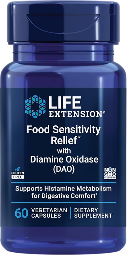 Food Sensitivity Relief with Diamine Oxidase (DAO), 60 Vegetarian Capsules by Life Extension