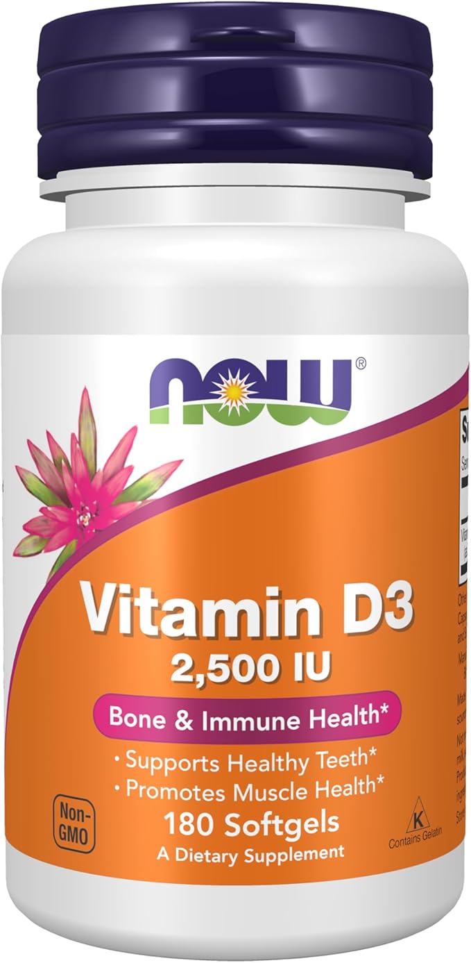 Vitamin D3 2500 IU - 180 Softgels by NOW