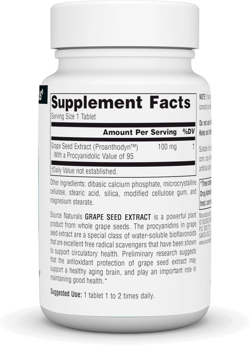 Grape Seed Extract, Proanthodyn™, 100 mg- 120 Tablets by Source Naturals