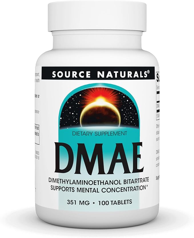 DMAE ( Dimethylaminoethanol ) 351 mg , 100 Tablets by Source Naturals