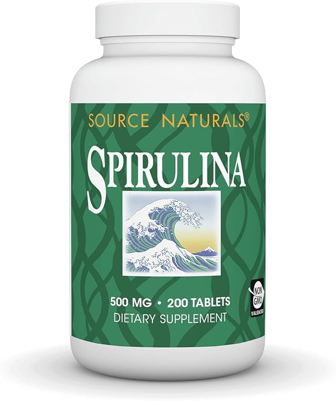 Spirulina 500 mg, 200 Tablets, by Source Naturals