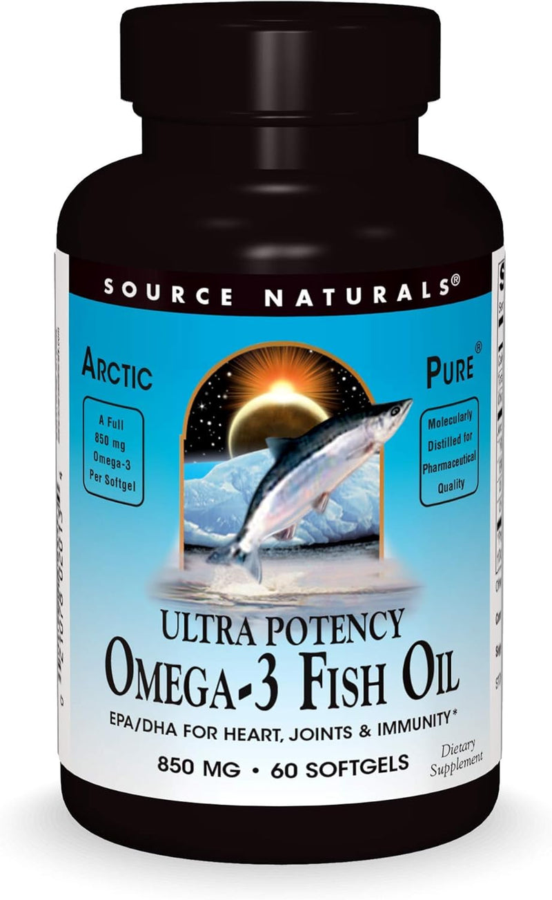Arctic Pure®, Ultra Potency Omega-3 Fish Oil, 850 mg, 60 Softgels by Source Naturals