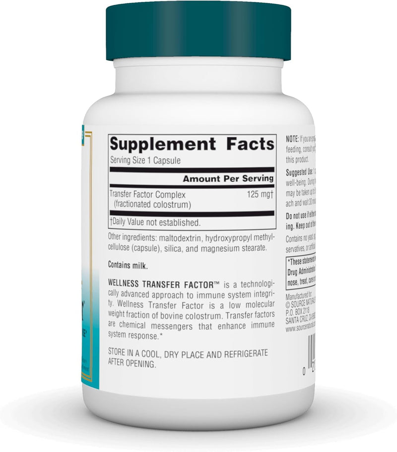 Wellness Transfer Factor, 125 mg, 60 Vegetarian Capsules by Source Naturals