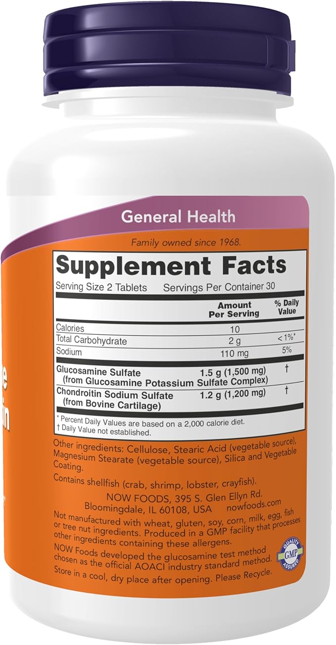 Extra Strength Glucosamine & Chondroitin, 60 Tablets by NOW