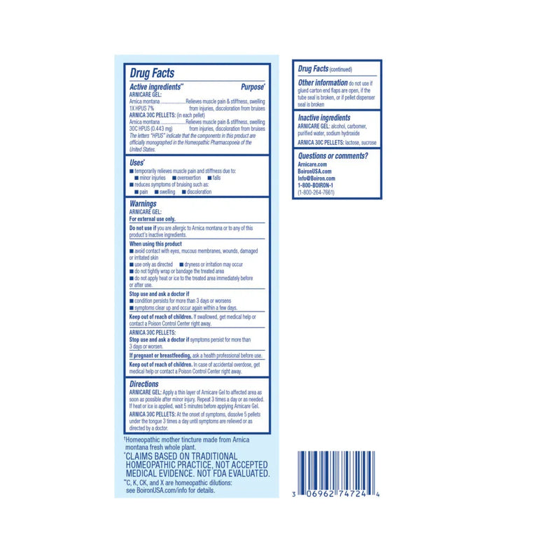 Arnicare Gel and Oral Pellets Value Pack 2.6 oz (75 g) and 80 pellets
