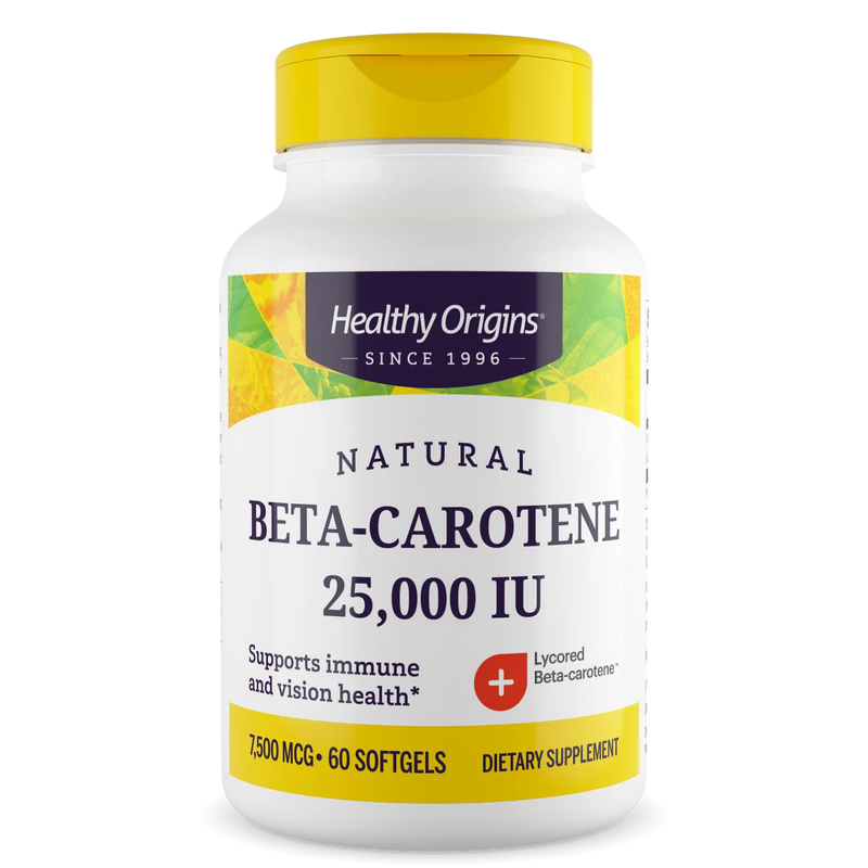 Beta-Carotene 25,000 IU (7,500 mcg) 60 softgels by Healthy Origins