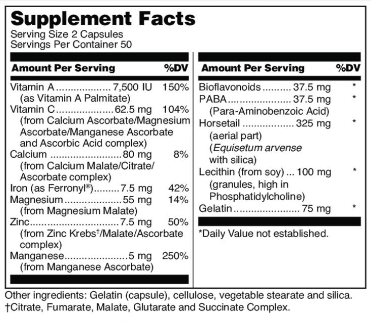 Hair, Skin and Nails Plus 100 Vegetarian Capsules, by Douglas Laboratories